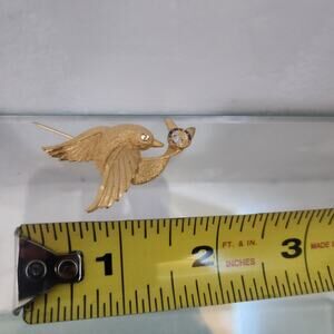 Vintage Elks Dove Brooch Jeweled eye